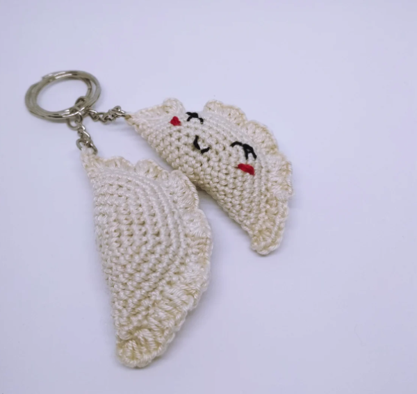 Crochet Pierogi hanging car accessory - Image 2