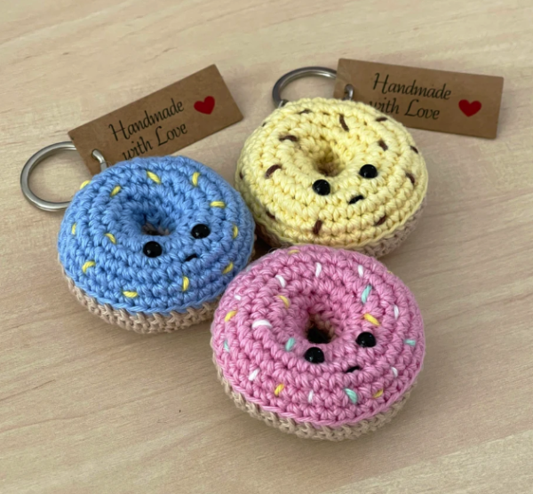 Crochet Donut Keychain