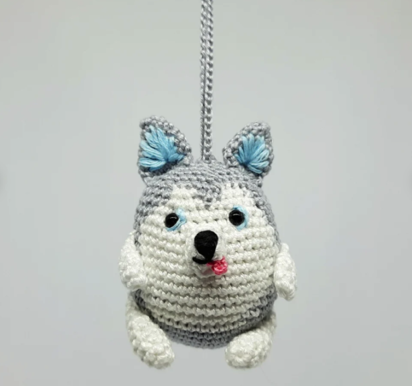 Husky car hanging crochet accessory Rear view mirror - Charm - Image 2